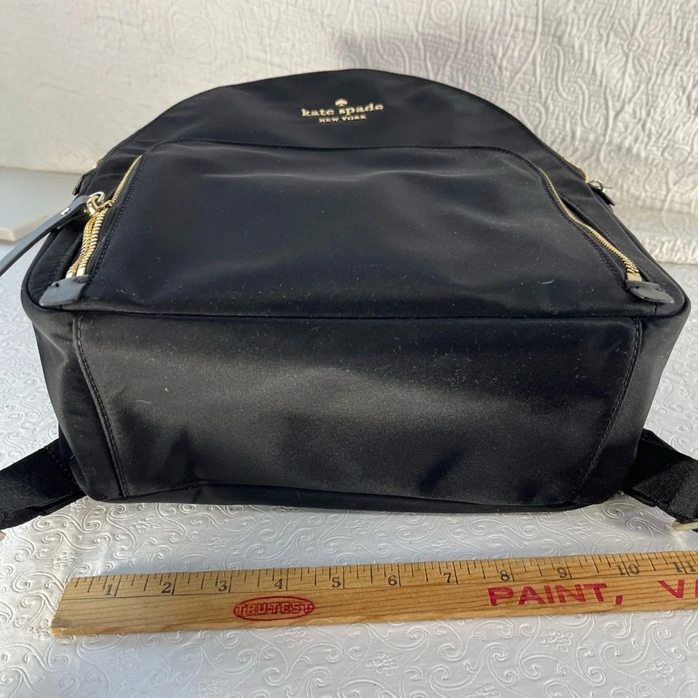 Kate Spade Watson Lane Hartley Black Nylon Small Medium Backpack Bag Golden Zip